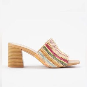 Seychelles Shoes Women’s 9 Adapt Sandal in Multi Raffia Heels